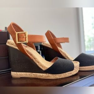 Tory Burch Color Block Leather Espadrilles Size 8